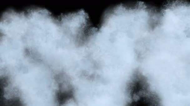 4k respingo nuvem de fumaça de cachoeira, fundo de fogos de artifício de partículas líquido de água — Vídeo de Stock