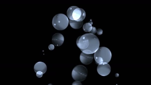 4k burbuja ampollas perlas huevas de pescado, ducha de vidrio de lluvia líquida fuente . — Vídeos de Stock