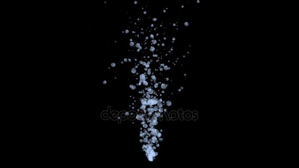 4k Burbuja abstracta ampolla perla huevas, fuente pulverizar partícula salpicadura de lluvia líquida — Vídeo de stock