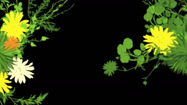 4 k svěží květinové listy keře keře rostlin trávy rostoucí plodiny. — Stock video