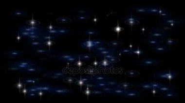 4 k Parlatıcı starlight nokta göl yüzeyi, gece arka plan dalgalanma yıldız.