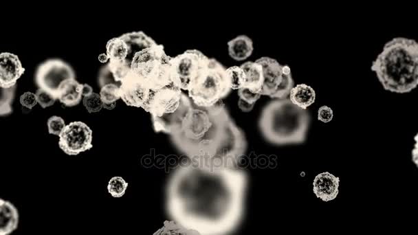 4k Abstract cells virus dust particles background. — Stock Video