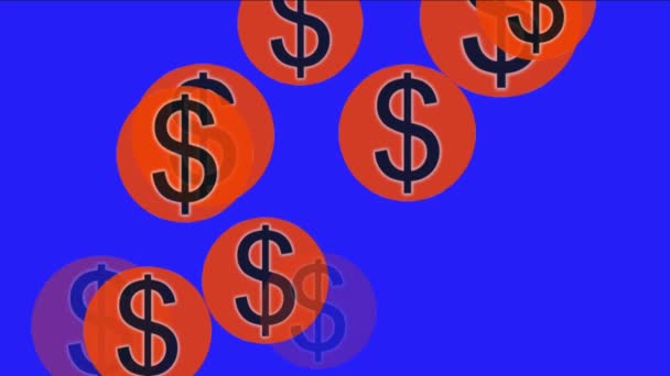 4k Float dollars des États-Unis symbole de signe de richesse argent . — Video