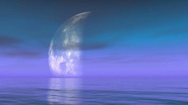 4k Moon aşama gerçekçi su, ayın onun dönemden timelapse