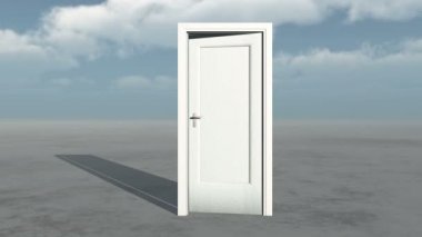 4 k açık kapı ve bulutlar geniş ovalarda uçan timelapse sci fi sahneleri.