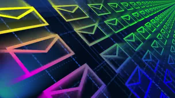 4k, fond de l'enveloppe E-mail, courrier volant, futur écran technique .