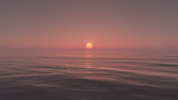 4k, Sole che sorge sopra l'oceano, alba . — Video Stock