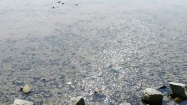 açık ve şeffaf Repulse Bay dalgalanma, köpüklü Gölü, çakıl.