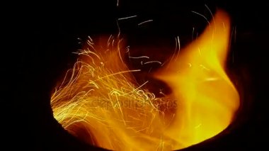 Güzel parlak alev, sinek çizgi, parçacık.