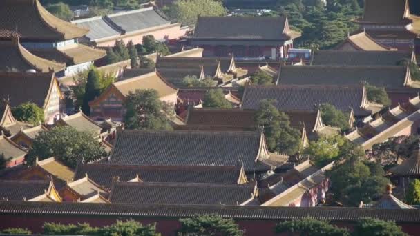 Panorámica de China arquitectura antigua torre Beijing Ciudad Prohibida . — Vídeo de stock