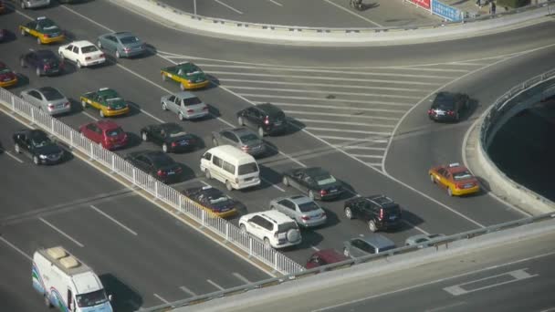 China-sep 22,2016: luftbild der überführung verkehr in beijing china. — Stockvideo