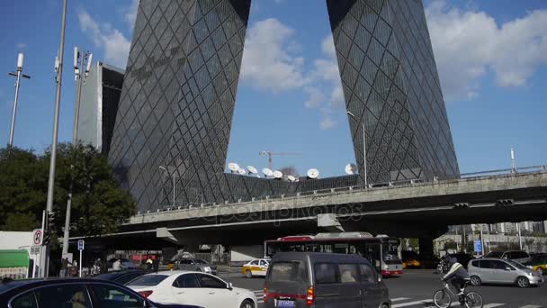 China-Sep 22,2016: distrito de construcción de negocios en beijing China . — Vídeo de stock