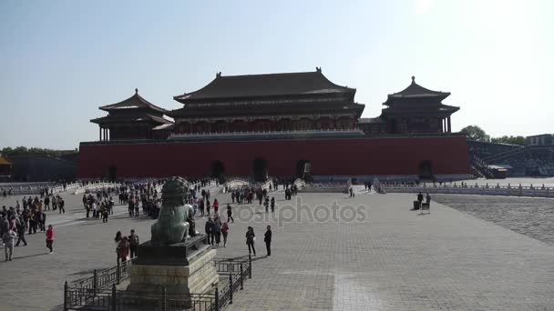 Цзянь-октябрь 22 2016: Пекин запретный город, королевская архитектура Китая . — стоковое видео