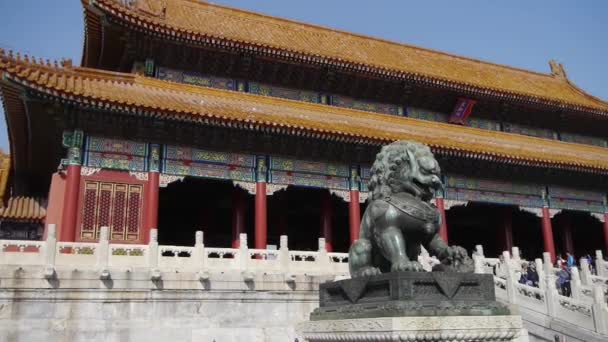 Chian-oct 22.10.2016: china beijing yuanmingyuan, historisches wrack, tourist. — Stockvideo