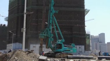 Chian-Ağu 22, 2017:heavy sondaj inşaat sitedeki kaldırma makinesi.