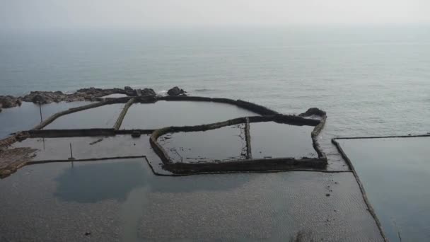 Surplomber l'étang d'ormeaux en bord de mer . — Video