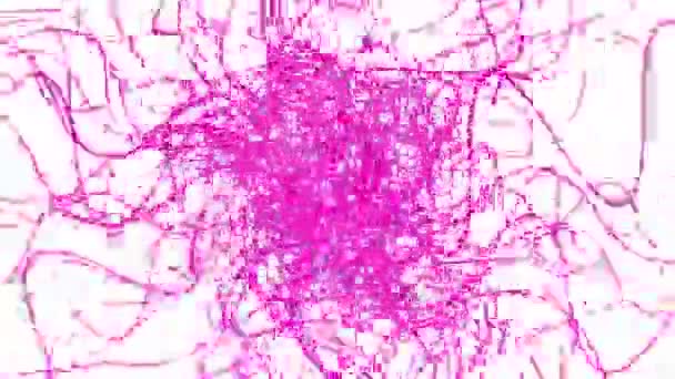 4k Abstratct linee onda sfondo, vento rete metallica seta, microbi batteri spore — Video Stock