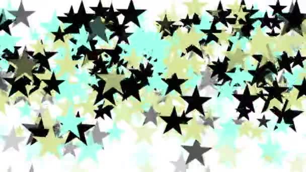 4k Stars fond de particule, États-Unis drapeau américain étoile à cinq branches . — Video