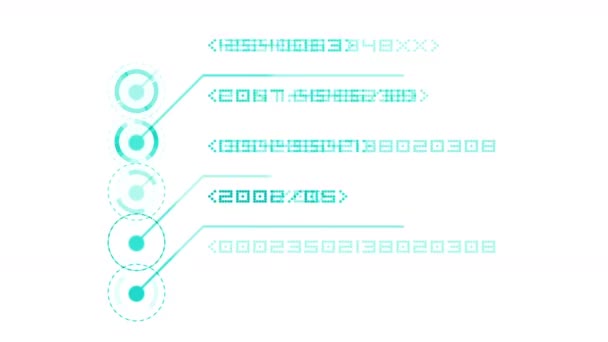 4k номеров прокручивается по экрану, финансирует цифровые технологические данные . — стоковое видео