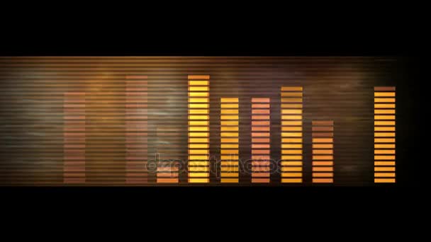 4k Audio-Equalizer, Musik-Rhythmus-Lautstärke, Lautsprecher Wellenspektrum, Herzfrequenz, vj. — Stockvideo