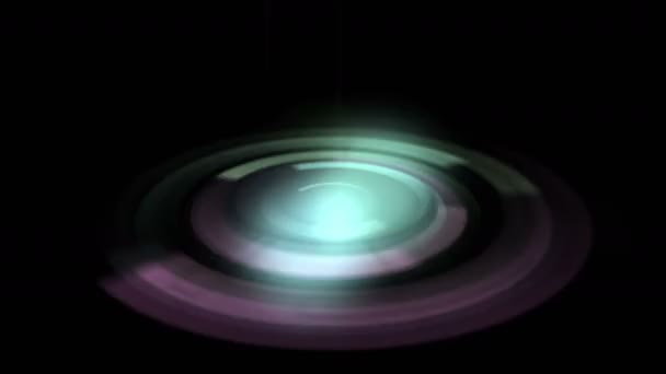 4k Rotation tech énergie cercle interface champ lancement rayons laser, temps tunnel em 