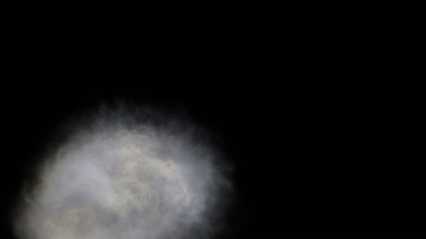4 k ομίχλη ομίχλη καπνού, νεφέλωμα πλάσματος πυροτέχνημα σύννεφο σωματιδίων, βαμβάκι υγρό αέριο ατμού — Αρχείο Βίντεο