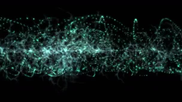 Ondes d'impulsion 4k, particule de technologie plasma, feu d'artifice magique, illusion, faisceau, énergie de puissance — Video