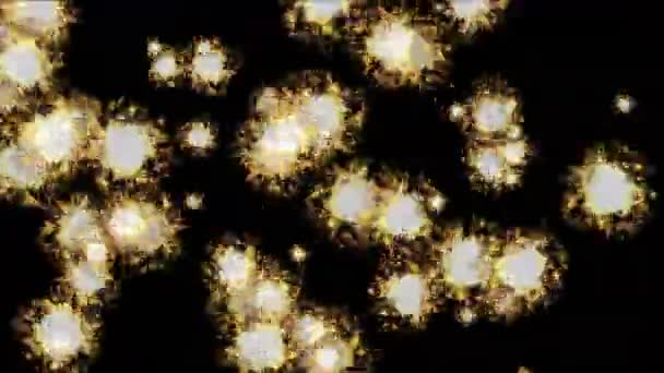 Sfondo fuochi d'artificio scintilla 4k, scintillante, fuoco di brillamento illuminato, particelle di saldatura — Video Stock