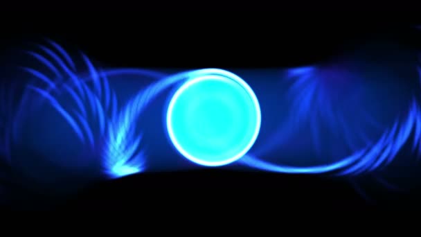 4k Abstracto brillante Torbellino luz fondo, arte de la bola de hidromasaje, tai chi ojo — Vídeos de Stock