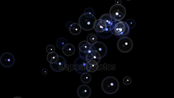 4k Bubble gas ball art particle background,clean balloon blister underwater. — Stock Video