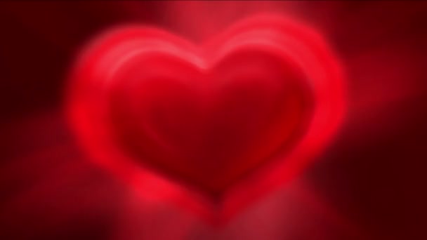 4 k 赤い愛心の背景があり、バレンタインの日のシンボル、デザイン パターン背景. — ストック動画