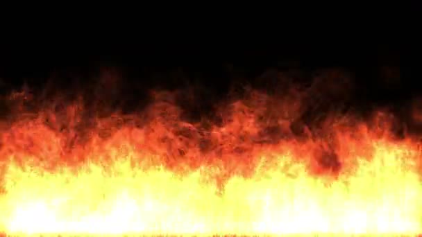 4 k の熱い火の燃える背景、抽象的な強力な粒子煙の発電. — ストック動画