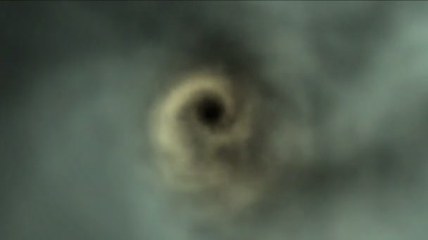 4 k 토네이도 폭풍 안개 채널, 허리케인 바람 구름 분위기, 비행 공간. — 비디오