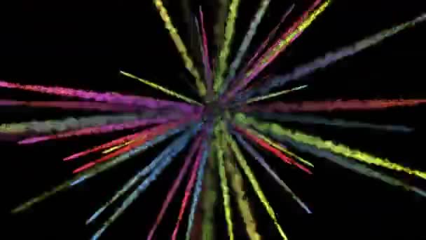 4k Abstrato linhas de radiação de fumaça fundo, ficção científica fogos de artifício de partículas . — Vídeo de Stock