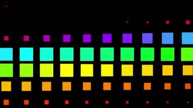 4 k vj kare neon ışık dizi matris arka plan ve küp büyük veri veritabanı zemin