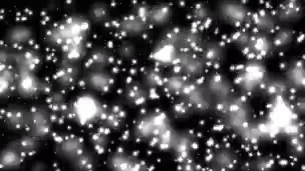 4k Снегопад фейерверк блестящий фон, вспышка звезды Рождественский фестиваль блеск . — стоковое видео