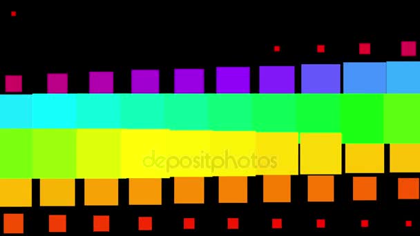 4k vj square neon light array matrix background&cube big data database backdrop — Stock Video