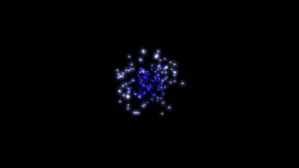 4k частиц и звезды форме туннеля отверстие во Вселенной, луч лазерного света магнитного поля — стоковое видео