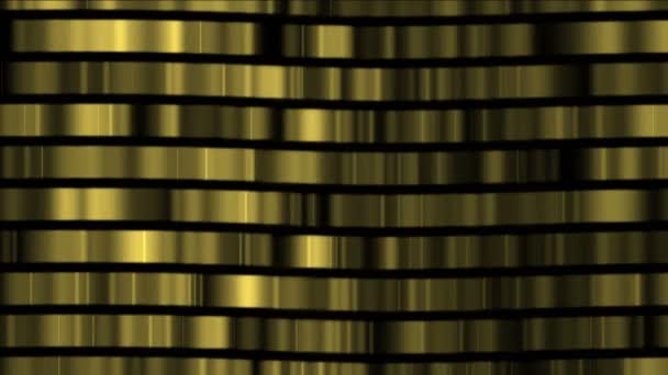 4k Matrice astratta in metallo dorato, materiali digitali a catena dorata, big data wall . — Video Stock