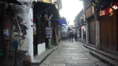 Çin-Eyl 12, geleneksel Çin eski kasaba evleri ve street, Çin ile 2016:tourist.