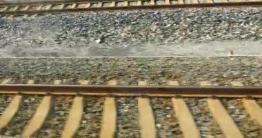 4 k hız tren seyahat, sahne dışında window.train-istasyonu demiryolu.