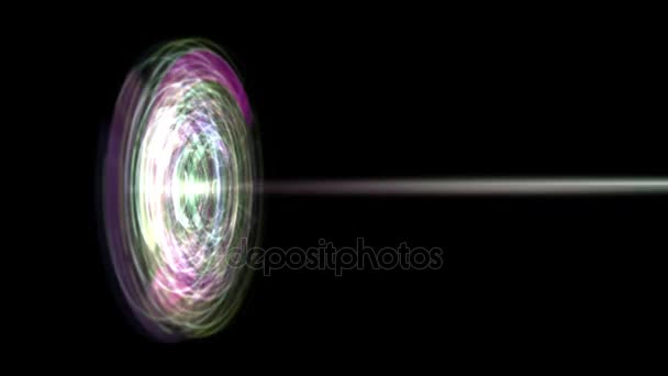 4k Rotation tech energy circle interface field launch rays laser,time tunnel em — Stock Video