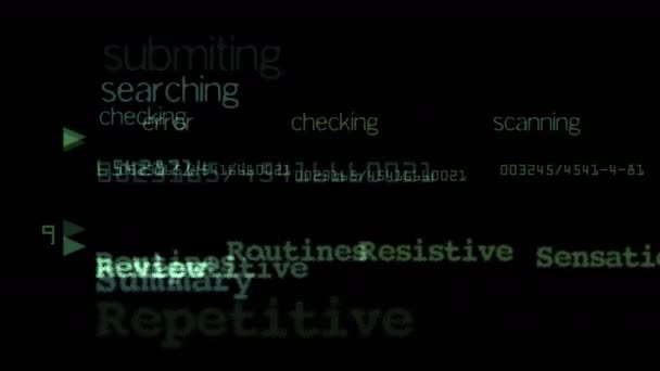 4k Database search letters character alphabet matrix background,input submit. — Stock Video
