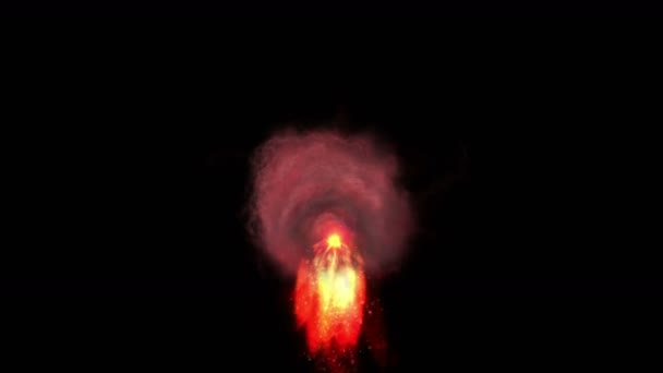 4k вулканического извержения дыма взрыв фейерверк фон, боевые ракеты террорист . — стоковое видео