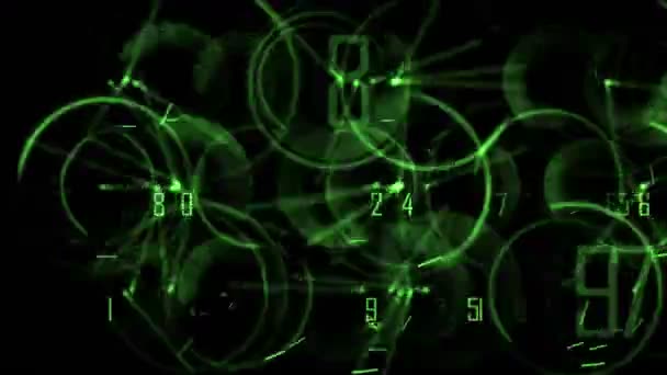 Chiffres du cercle 4k horloge de fuseau horaire & roue occupée, canal de financement du commerce, espace numérique 