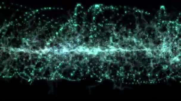 4k pulsing waves, plasma tech particle, magic firework, illusion, beam, power energy — стоковое видео