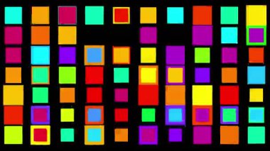 4 k vj kare neon ışık dizi matris arka plan ve küp büyük veri veritabanı zemin