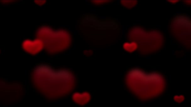4 k Red love hart achtergrond, Valentijnsdag symbool, ontwerp patroon achtergrond. — Stockvideo