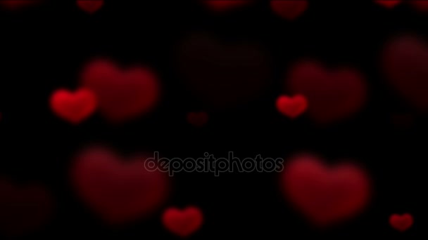 Fondo de corazón de amor rojo 4k, símbolo del día de San Valentín, fondo de patrón de diseño . — Vídeo de stock