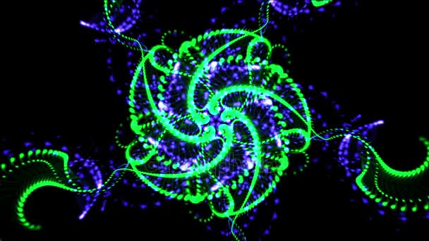 4k Abstract splash dots particle art lines, swirl curve flower petal background . — Vídeo de Stock